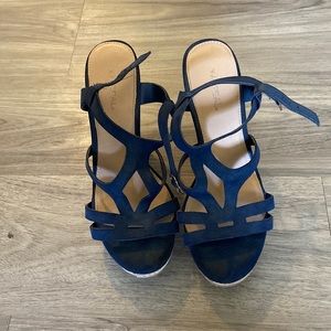 Navy blue wedges, size 6